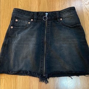 Free people black denim miniskirt size 24
